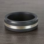 Ares - Silver Inlay Matte Men's Elysium Ring (8mm) | Thumbnail 04