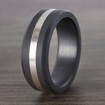 Ares - Silver Inlay Matte Men's Elysium Ring (8mm) | Thumbnail 05