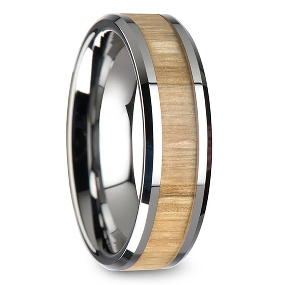 Mens Tungsten And Ash Wood Wedding Band - The Tinder | 02