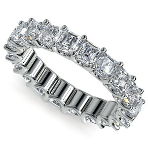 Asscher U-Prong Diamond Eternity Ring in Platinum (6 ctw)