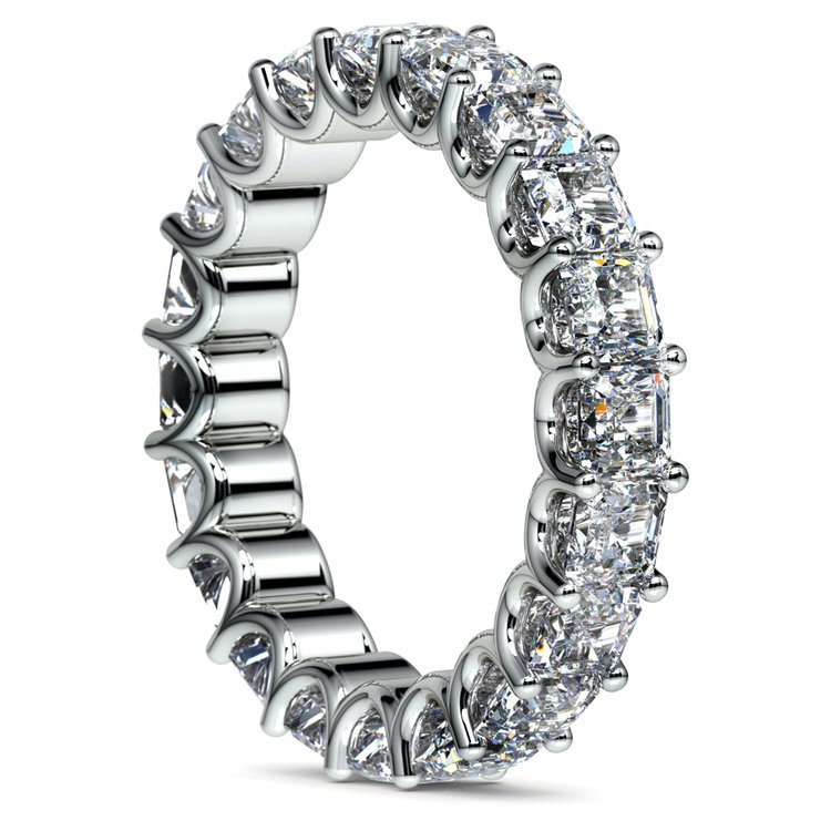 Asscher U-Prong Diamond Eternity Ring in Platinum (6 ctw) | 04