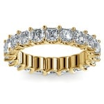 Asscher U-Prong Diamond Eternity Ring in Yellow Gold (6 ctw) | Thumbnail 02