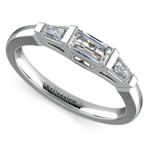 Baguette Diamond Wedding Ring in White Gold (1/2 ctw)