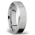 Bevel Edge and Milgrain Accent Men's Wedding Ring in Titanium (8mm) | Thumbnail 02