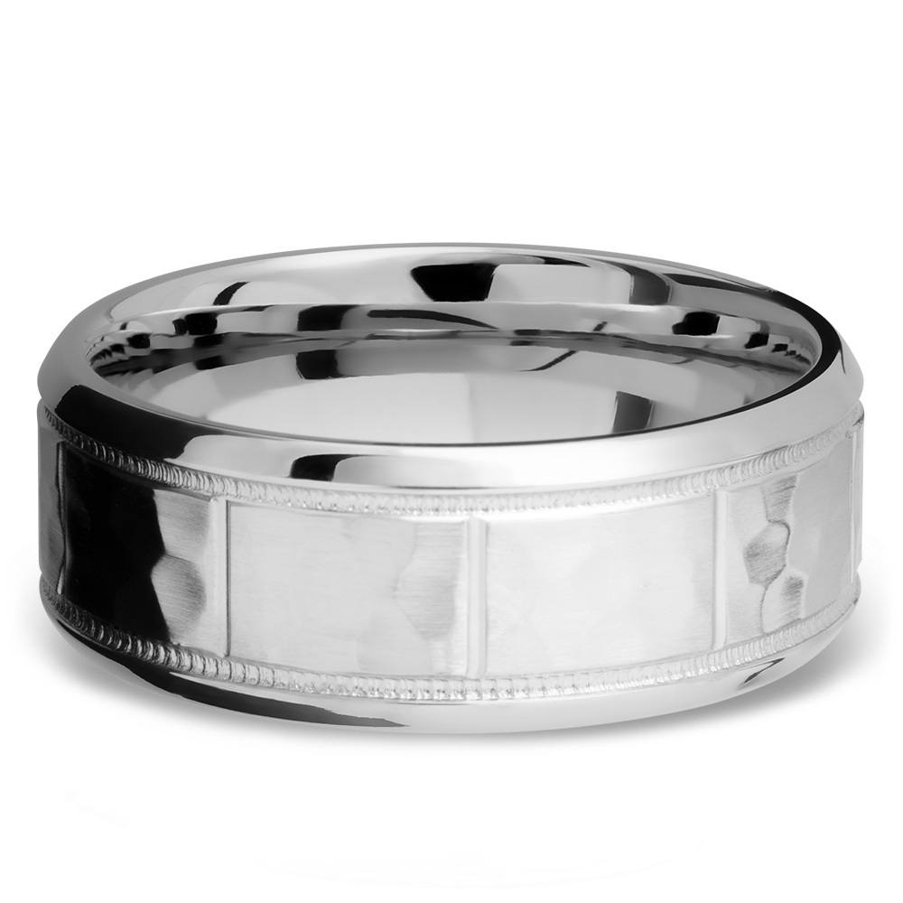 Classic Mens Wedding Ring With Milgrain Detail In Titanium (8mm) | 03