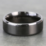 Beveled Edge Black Titanium Men's Wedding Ring (8mm) | Thumbnail 03