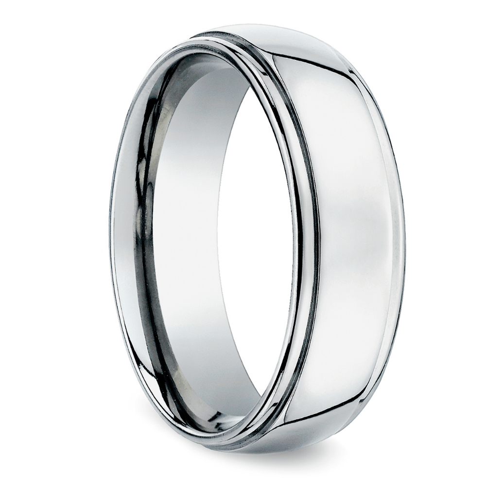 Beveled Men's Wedding Ring in Palladium (7mm) | 02