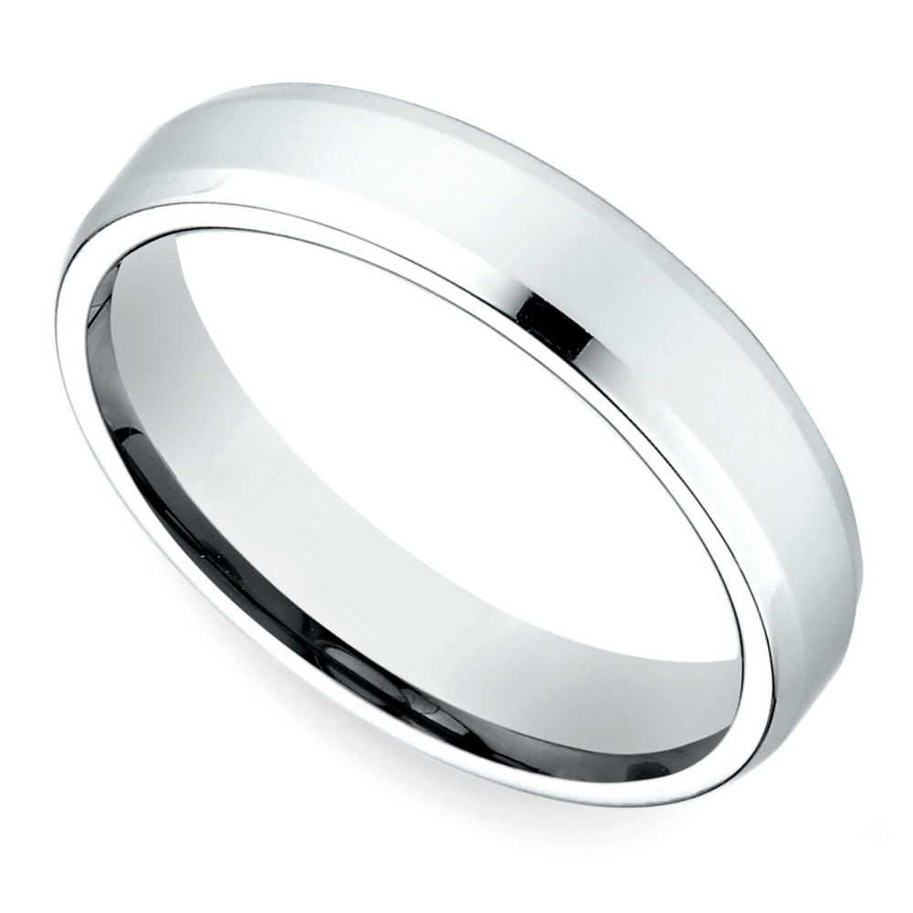 Beveled Men's Wedding Ring in Platinum (4mm)