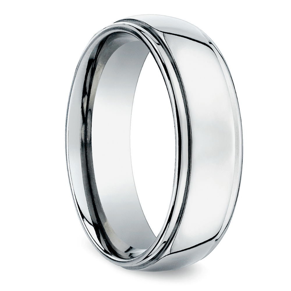 Beveled Men's Wedding Ring in Titanium | 02