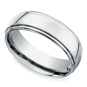 Beveled Men's Wedding Ring in Titanium