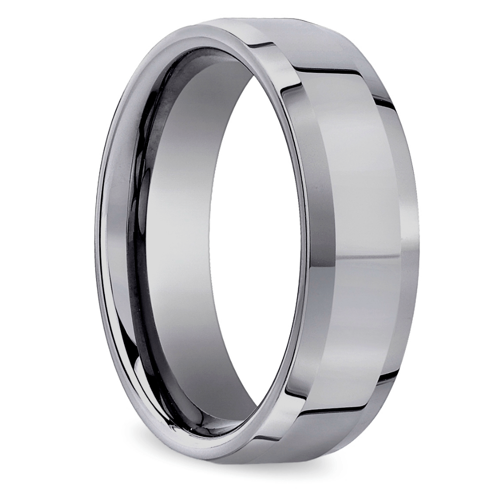 Beveled Men's Wedding Ring in Tungsten (6mm) | 02