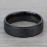 Beveled Pattern Mens Wedding Ring in Black Titanium (7mm) | Thumbnail 03