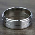Beveled Satin Men's Wedding Ring in White Gold (8mm) | Thumbnail 03