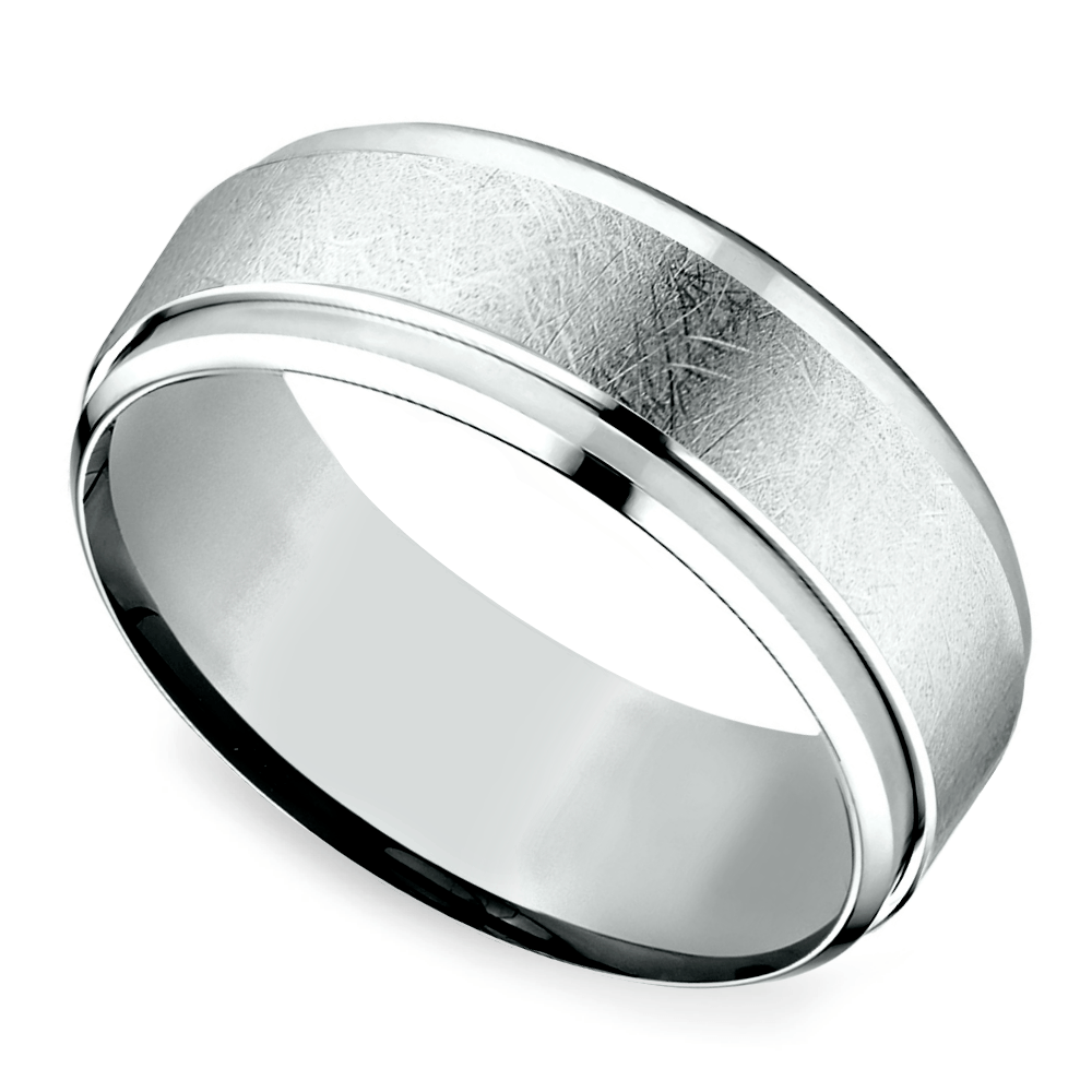 Beveled Swirl Men's Wedding Ring in Platinum (7mm)