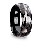 Black & Gray Camo Pattern Men's Wedding Ring in Tungsten (8mm) | Thumbnail 02