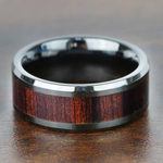 Black Ebony - Black Ceramic Mens Ring with Wood Inlay (8mm) | Thumbnail 04