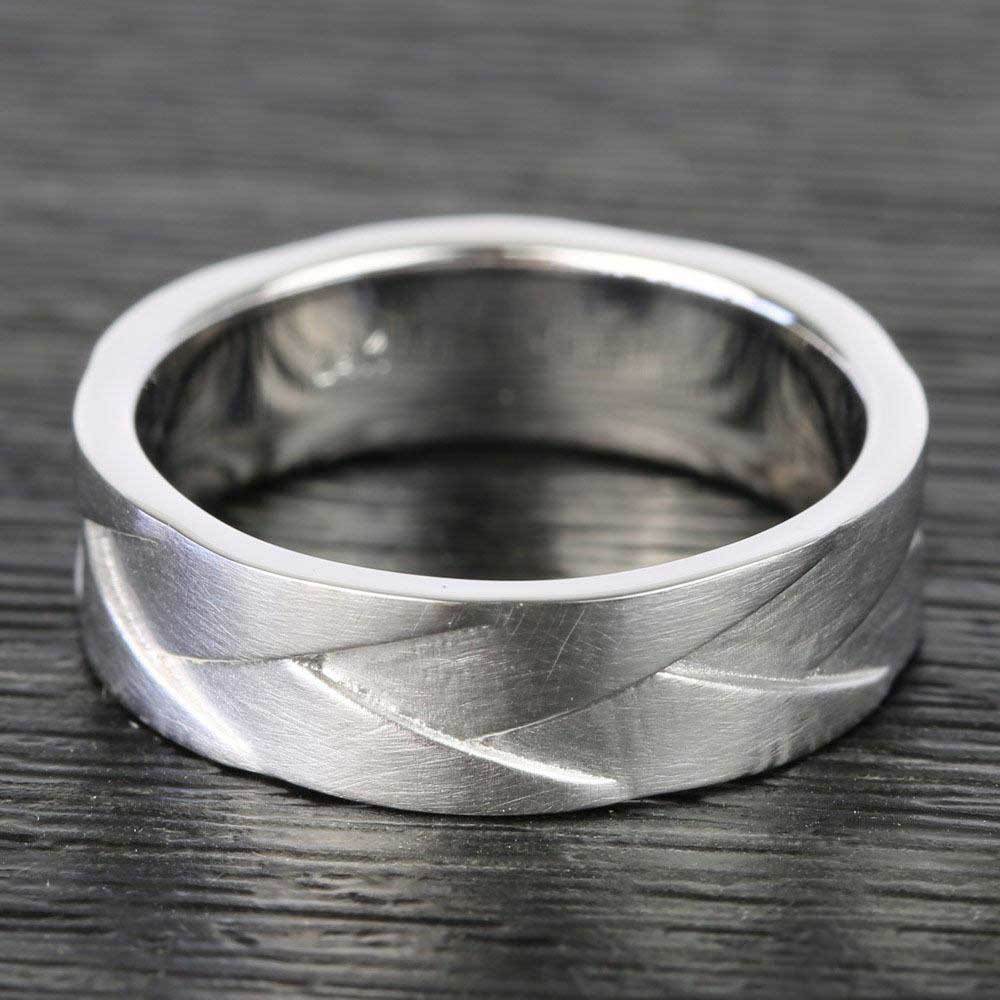 Braided Men's Wedding Ring in White Gold (6mm) | 03