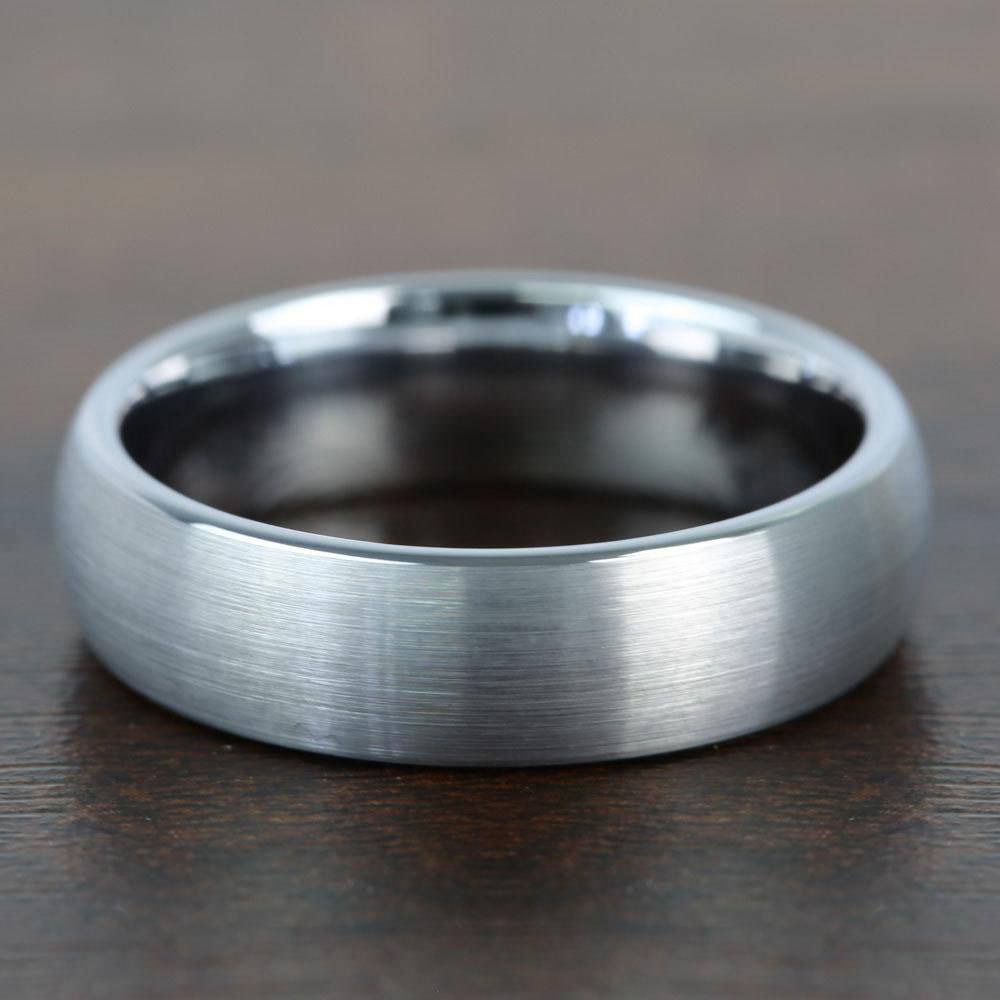 Brushed Finish and Rounded Carbide Men's Tungsten Wedding Ring (6mm) | 03