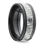 Carbon Fiber Men's Ring with Black Diamond in Zirconium (9mm) | Thumbnail 02