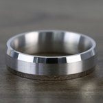 Carved Beveled Men's Wedding Ring in White Gold (6mm) | Thumbnail 03
