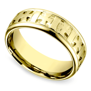 Celtic Maltese Cross Men's Wedding Ring in Yellow Gold (7.5mm)