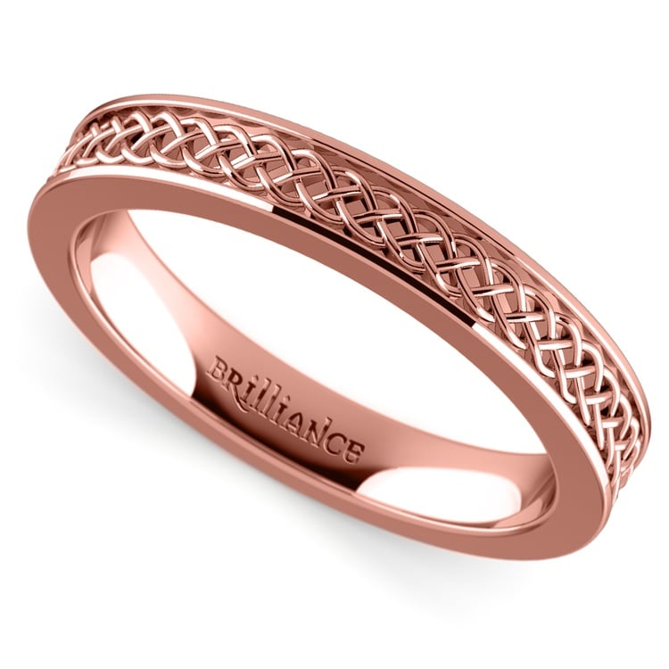 Celtic Knot Men's Wedding Ring in Rose Gold