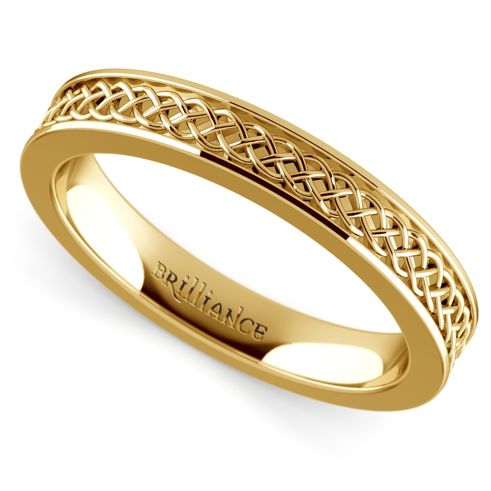 Celtic Knot Men's Wedding Ring in Yellow Gold (5mm) | 01