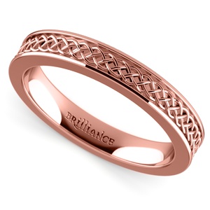 Celtic Knot Wedding Band In Rose Gold