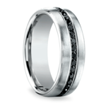 Channel Black Diamond Men's Wedding Ring in White Gold (7.5mm) | Thumbnail 02