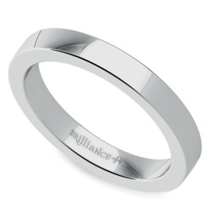 Flat Men's Wedding Ring in Platinum (3mm)