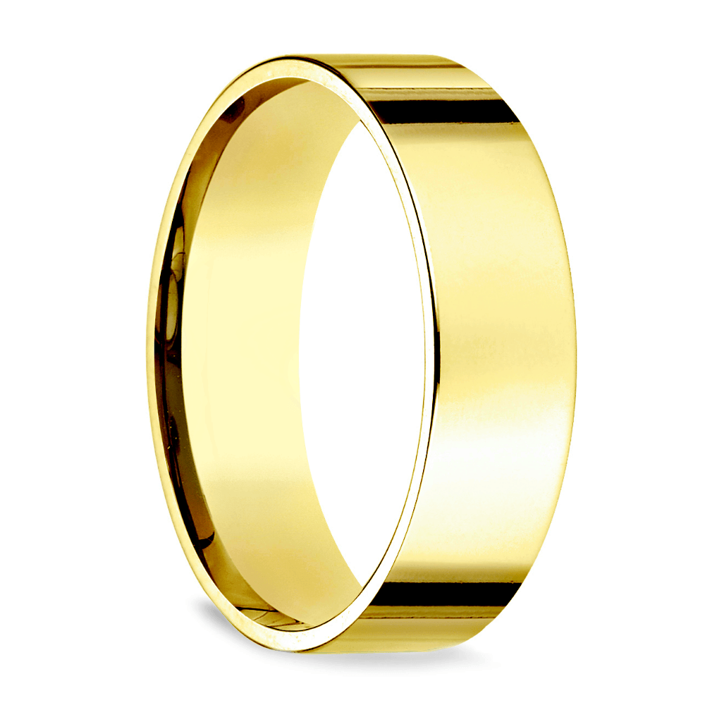 Flat Men's Wedding Ring in Yellow Gold (6mm) | 02