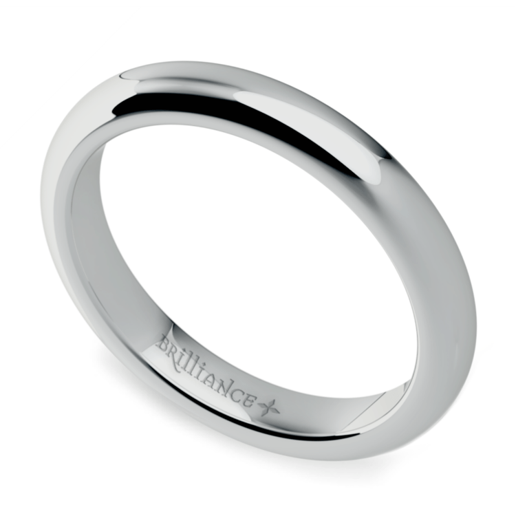 Comfort Fit Men's Wedding Ring in White Gold (3mm) | Zoom