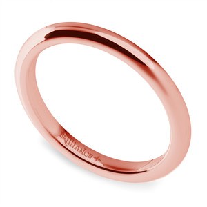 Comfort Fit Wedding Ring in Rose Gold (2mm)