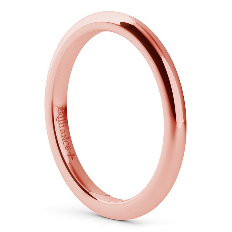Comfort Fit Wedding Ring in Rose Gold (2mm) | 02