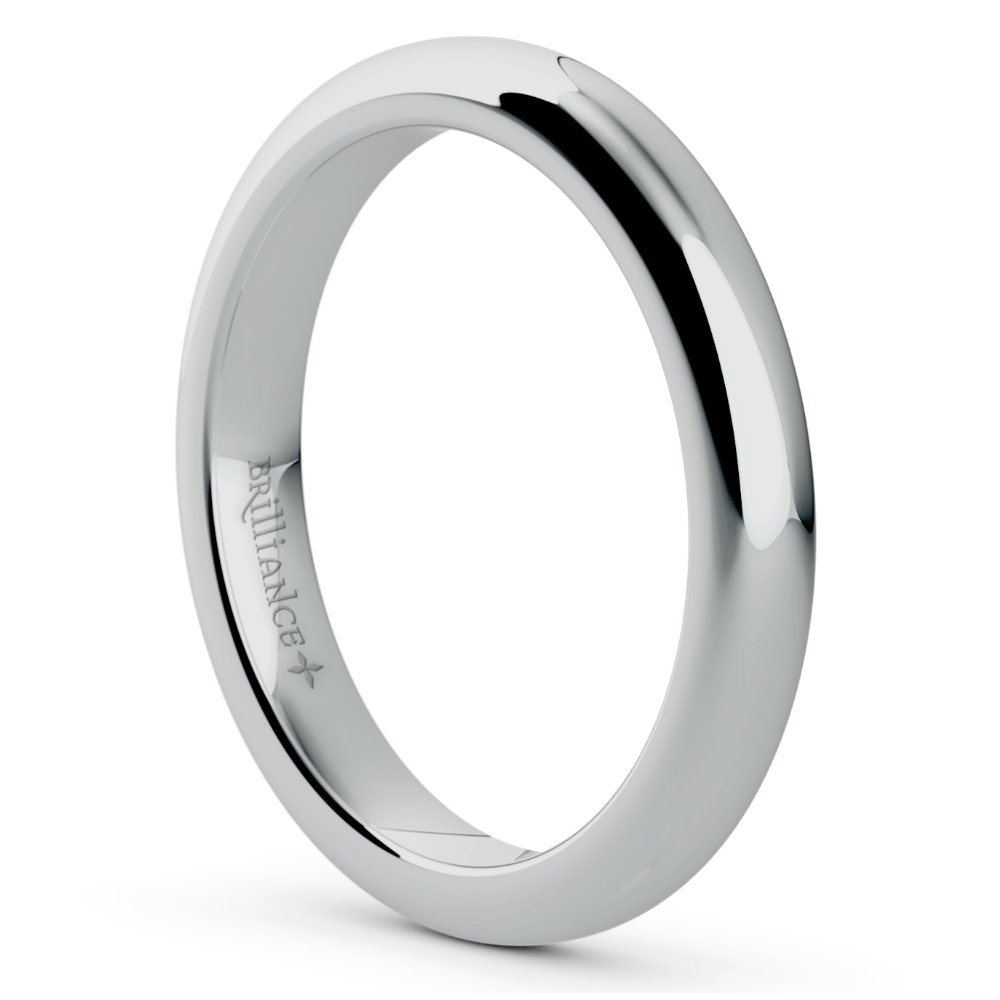 Comfort Fit Wedding Ring in White Gold (3mm) | 02