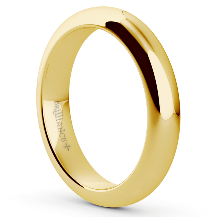 thumbnail image 2 of Meravi Solid Titanium Dome Wedding Band – 6mm Comfort Fit With 18k Gold IP – Unisex Promise Ring 2 of 5
