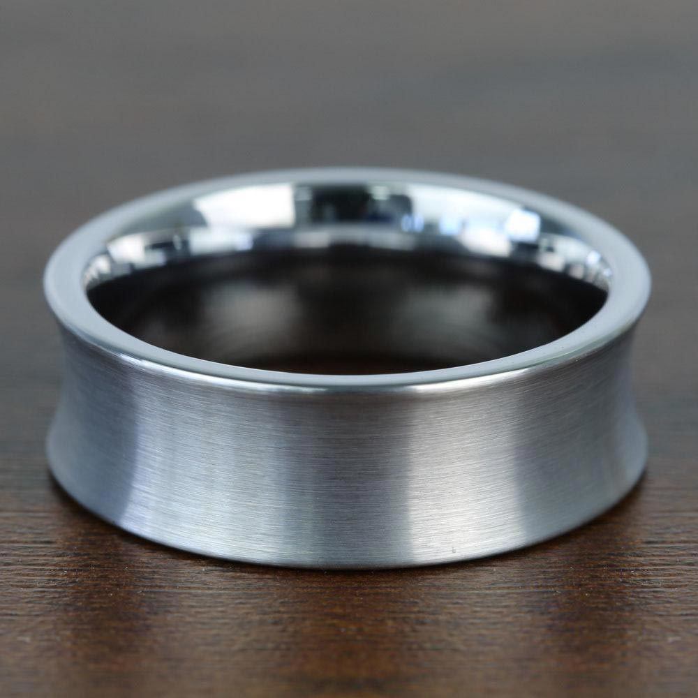 Concave Tungsten Wedding Band - Brushed Finish Carbide Tungsten (8mm) | 03