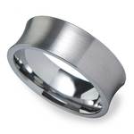 Concave Tungsten Wedding Band - Brushed Finish Carbide Tungsten (8mm) | Thumbnail 01