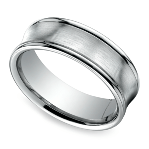 Concave Men's Wedding Ring in Black Titanium