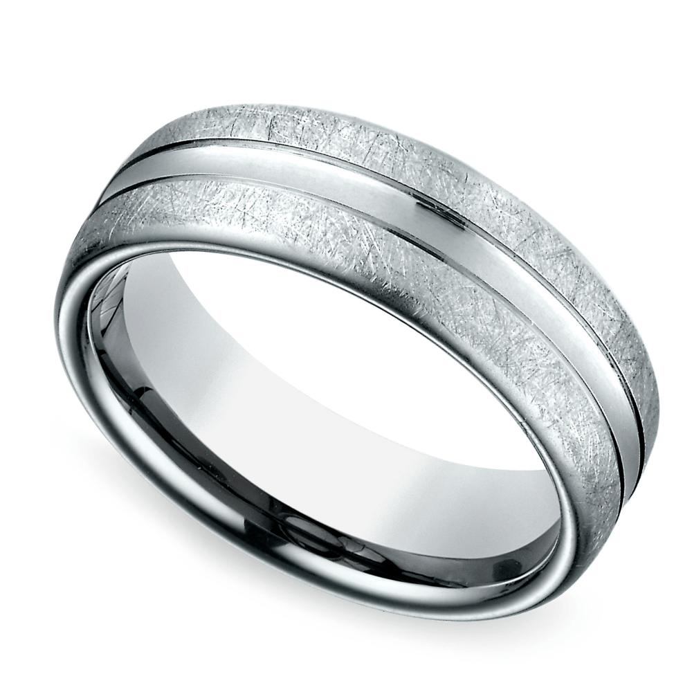 Convex Swirl Men's Wedding Ring in Platinum (7.5mm) | 01