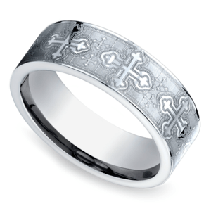 Cross Men's Wedding Ring in Cobalt (7.5mm)