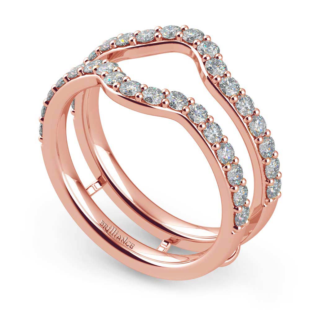 Curved Ring Enhancer In Rose Gold | Pave Wrap