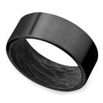 Dark Night - Zirconium & Carbon Fiber Mens Ring (8mm) | Thumbnail 01