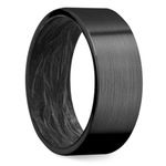 Dark Night - Zirconium & Carbon Fiber Mens Ring (8mm) | Thumbnail 02