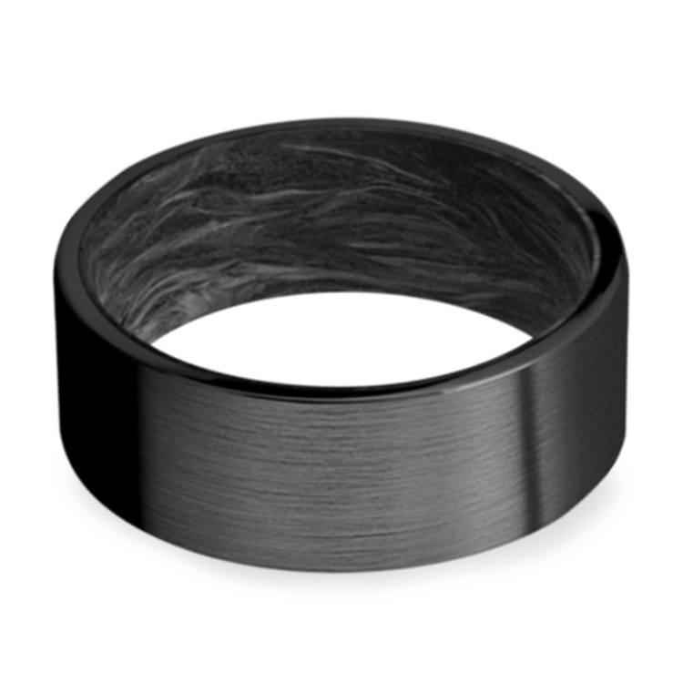 Dark Night - Zirconium & Carbon Fiber Mens Ring (8mm) | 03
