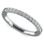 Delicate Shared Prong Diamond Wedding Ring in White Gold