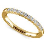 Shared Prong Wedding Ring In Yellow Gold | Delicate Design