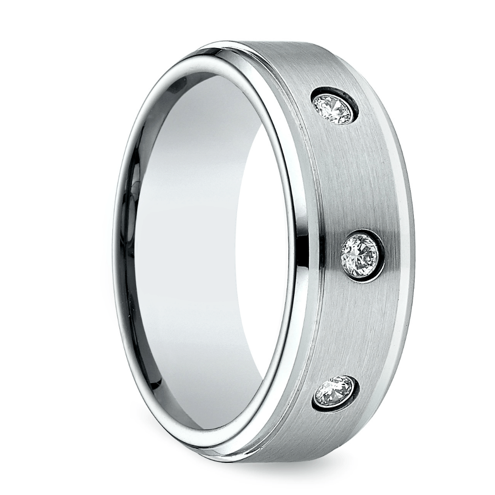 Diamond Bezel Men's Wedding Ring in Cobalt (8mm) | 02
