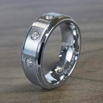 Diamond Bezel Men's Wedding Ring in Cobalt (8mm) | Thumbnail 04