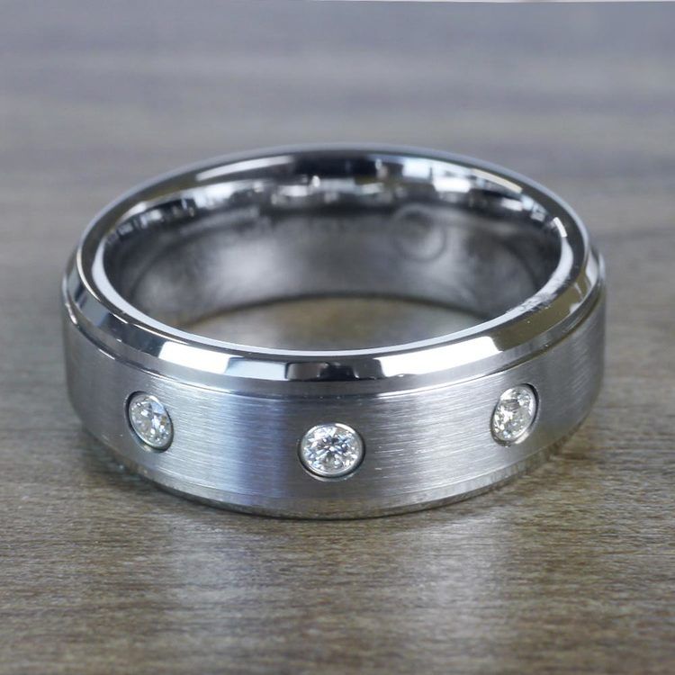 Diamond Bezel Men's Wedding Ring in Cobalt (8mm)
